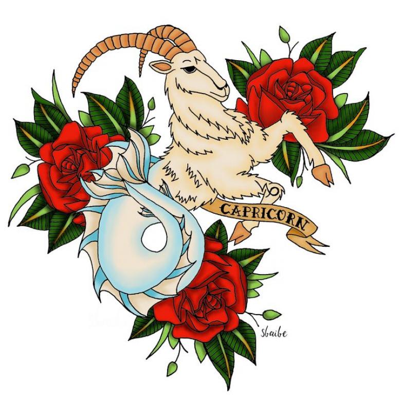 Тату Козерог: фото-идеи, значение, эскизы для девушек и мужчин