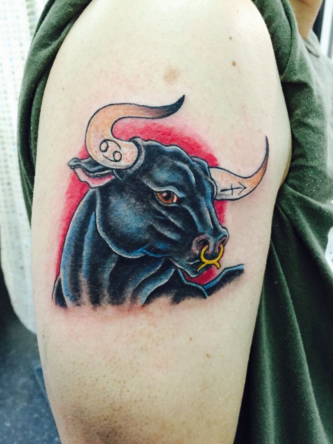 Тату знак зодиака Телец