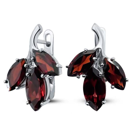 серьги с гранатом