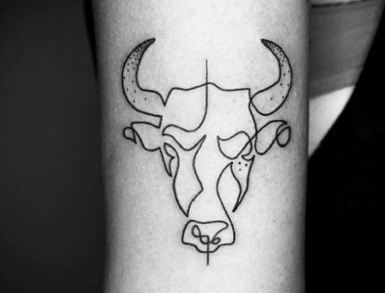 Тату знак зодиака Телец