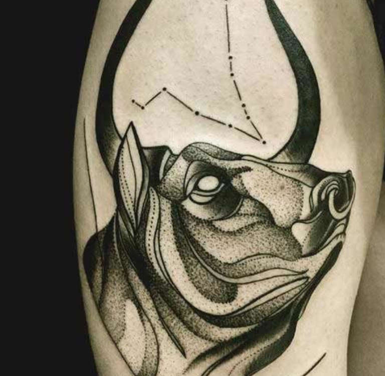 Тату знак зодиака Телец