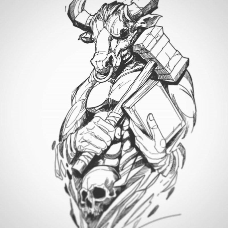 Тату знак зодиака Телец