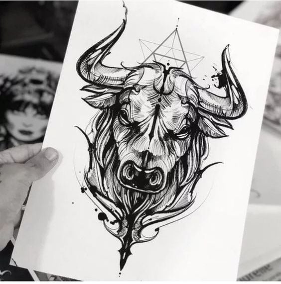 Тату знак зодиака Телец