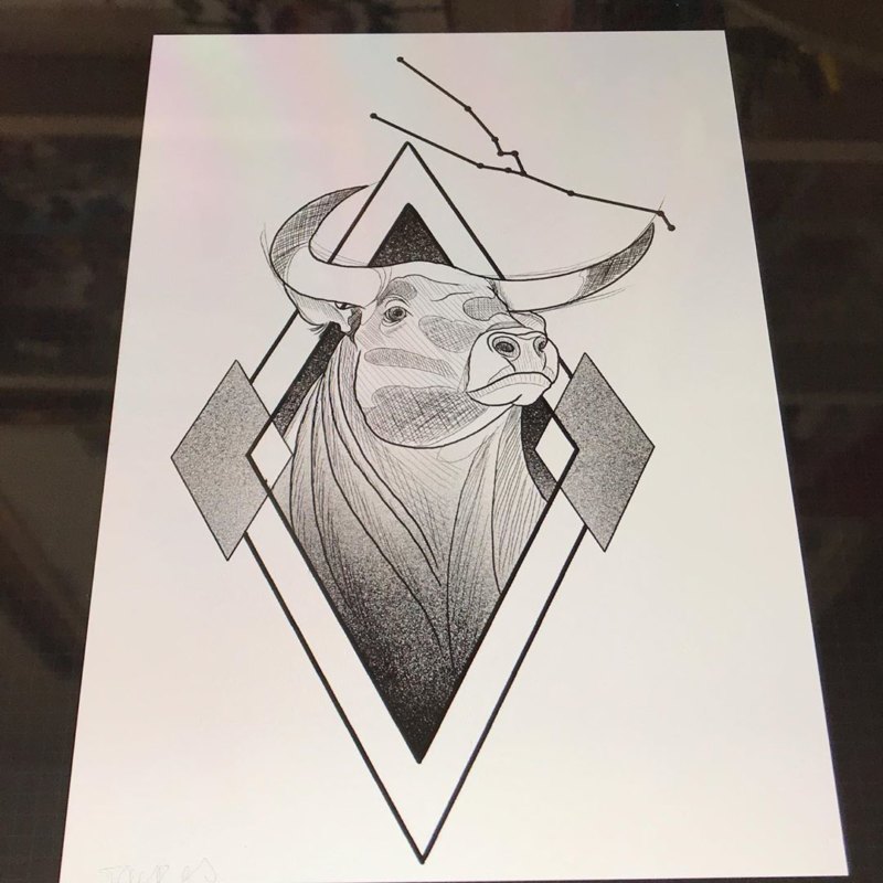 Тату знак зодиака Телец