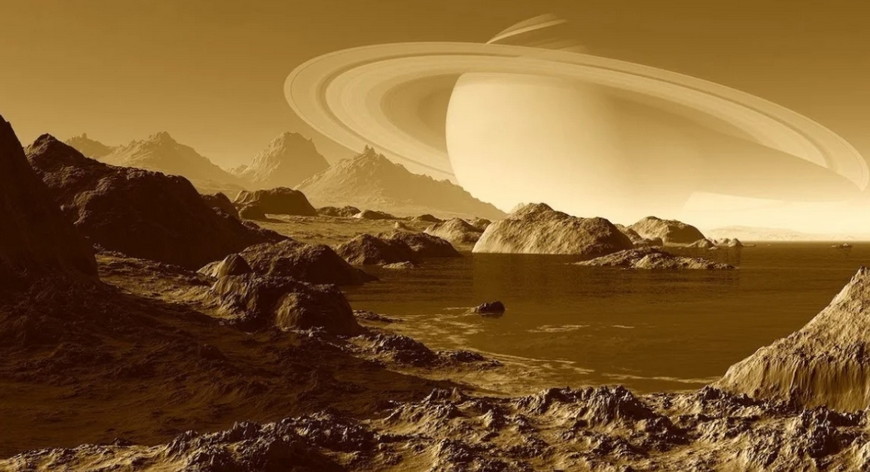 вид со спутника на сатурн